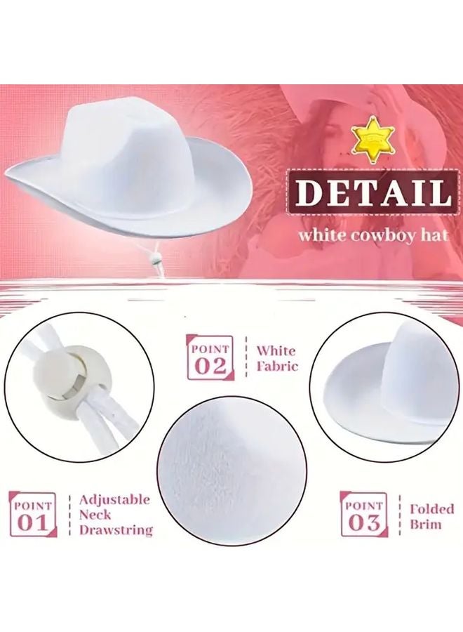 6 Pack Mixed Color Felt Hats Adjustable Strap For Party Cosplay Halloween - Image 4